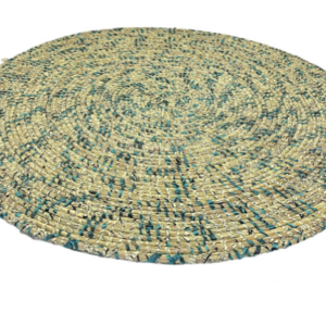 Tapis Rond Wax Bleu – Élégance Africaine & Style Unique